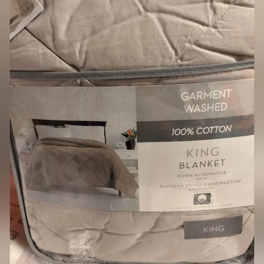 Garment Washed King‎ 100%Cotton  Down Alternative Light grey